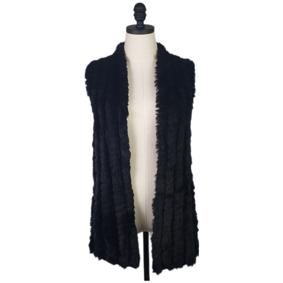 Chico's Faux Fur /Knit Vest Chico's size 0 - Picture 1 of 9